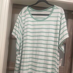 Torrid NWT Mint Striped Tshirt Size 6X